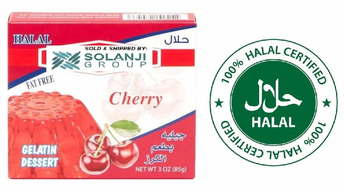 Cherry Halal Gelatin Dessert Jell-O 3.oz each - Pack of 6 - جيليه الكرز حلال
