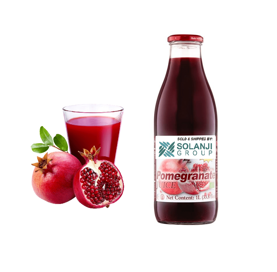 Pomegranate Juice Net 33.8 fl.oz (1 Ltr.) - Two (2) Glass Bottles - High in Antioxidants