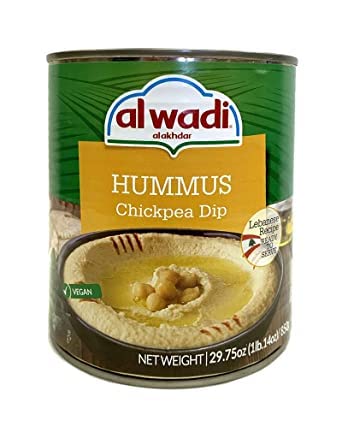 Al Wadi Hummus Chickpea with Tahini Dip Two (2) Cans Family Size 29.75 oz/1 Lb. 14oz.