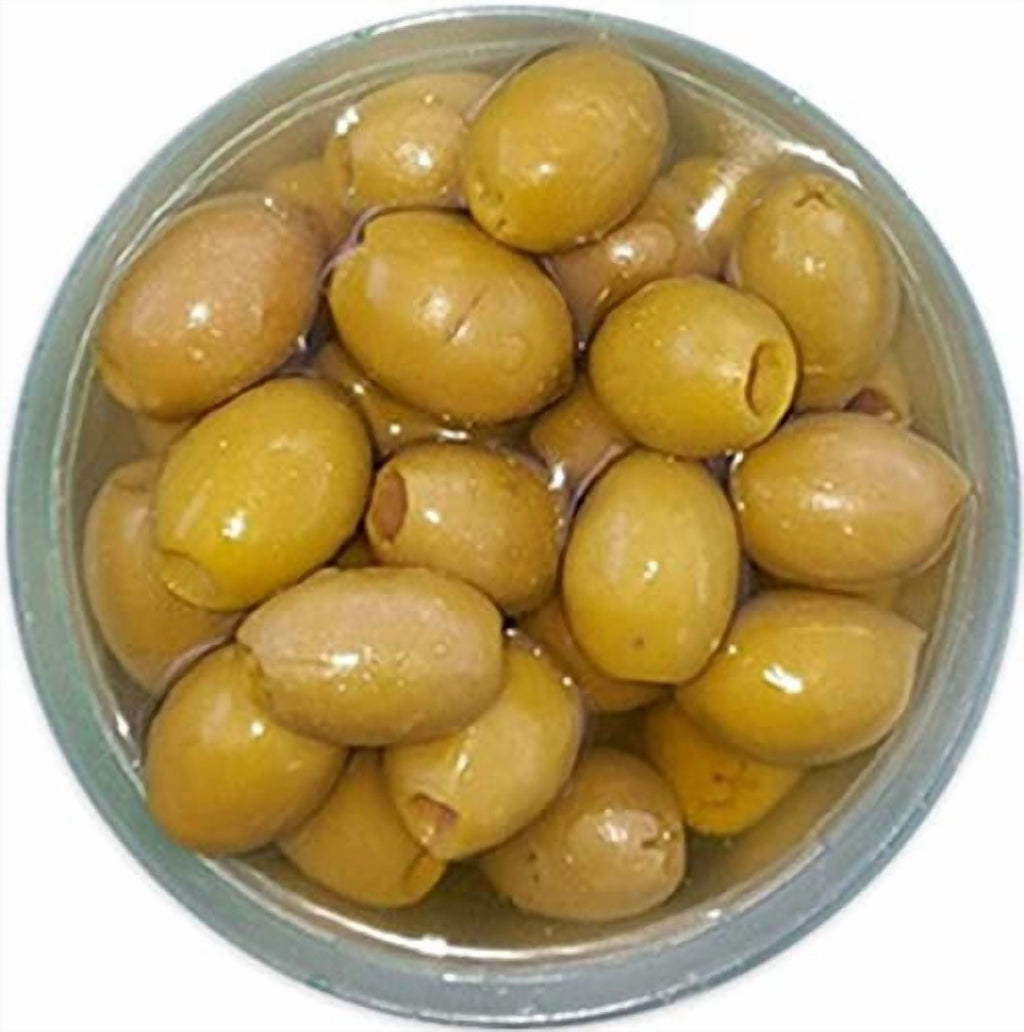 Ode to Olives Texas Size Pitted Green Olives 2 Glass Jars - DR. WT. 9.5 oz ( 269g