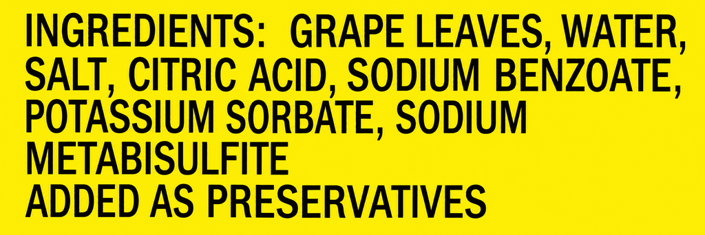 Grape Leaves, Orlando California Style, DR. WT.16 oz (454g) Pack of 1 Glass Jar