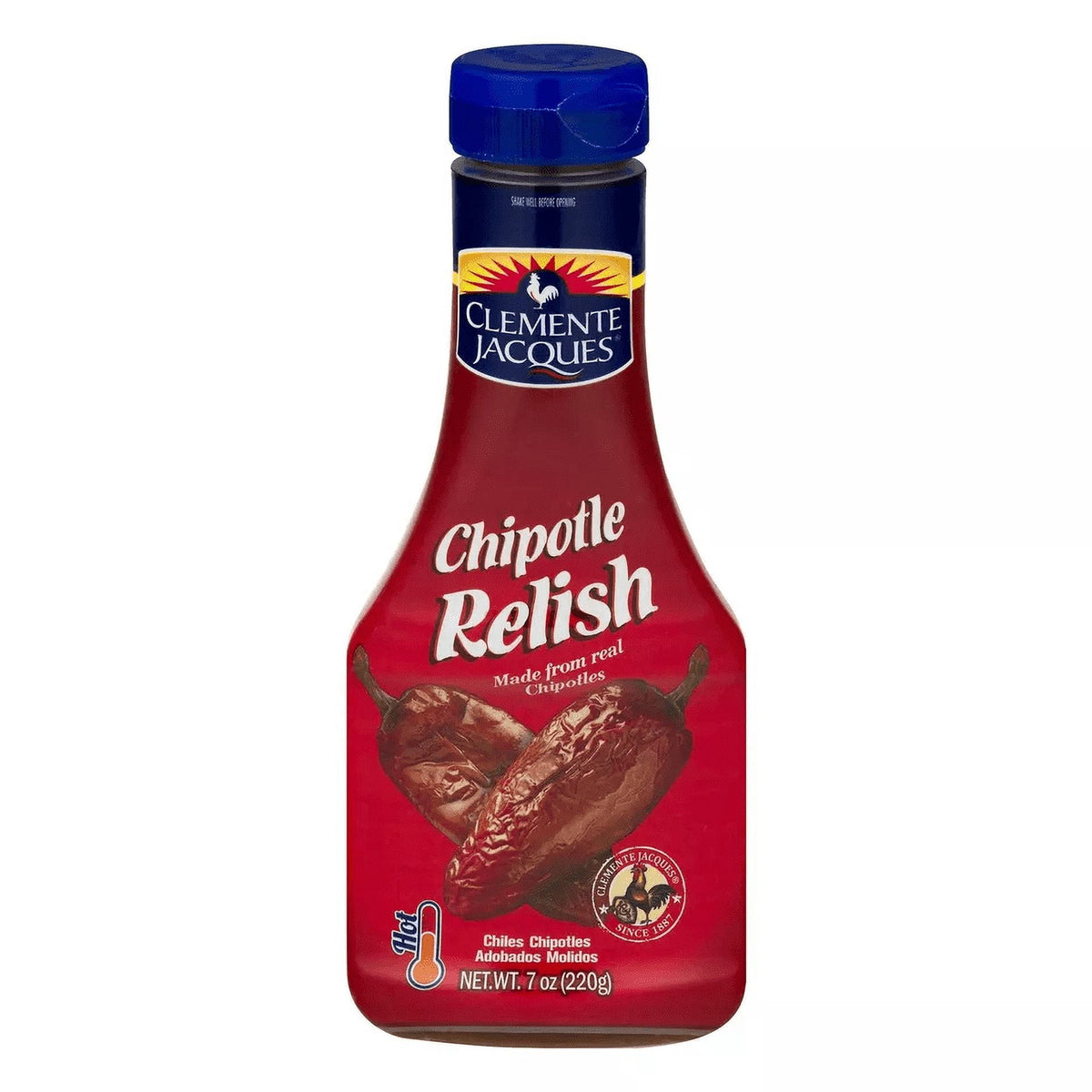 Red Chipotle Hot Relish Clemente Jacques Two (2) Bottles Net Wt. 7fl.oz. (220g)