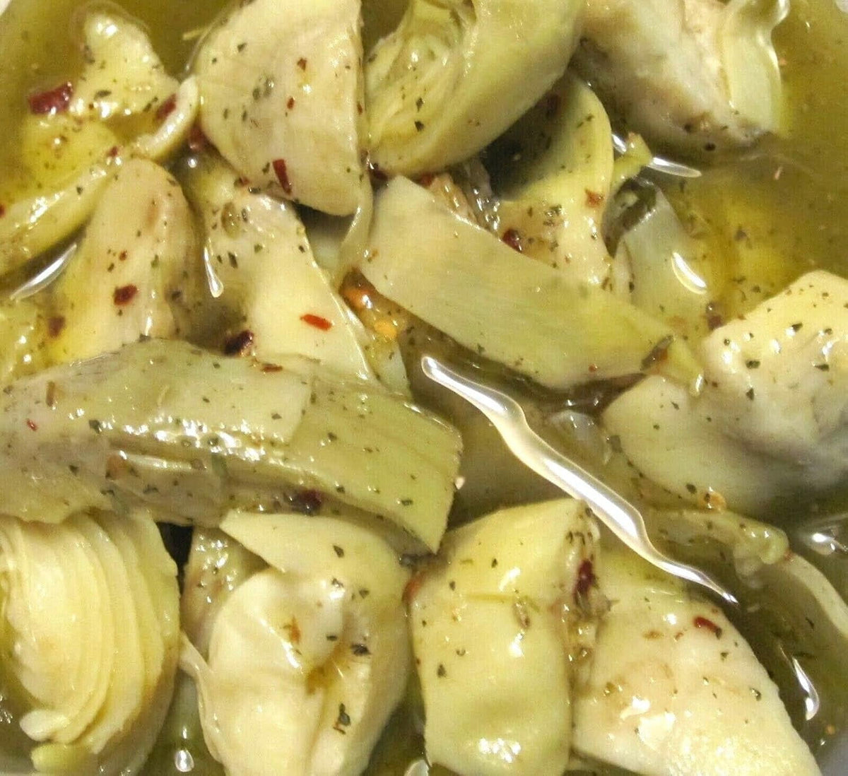 Artichoke Hearts Marinated Quartered Four (4) Glass Jars - 24 Oz. (680g) - DR,WT, 13.4oz. (379g)