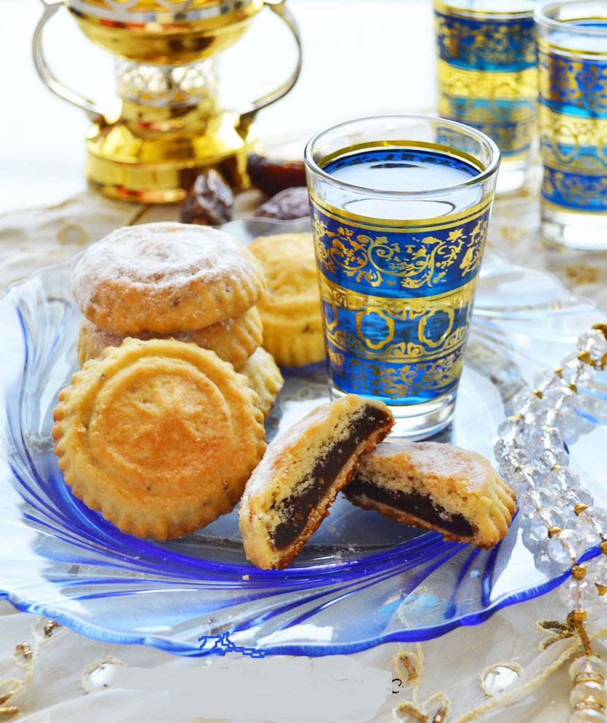 Date Stuffed Maamoul Cookies, Freshly Baked Handmade - 12 Pieces Individually Wrapped