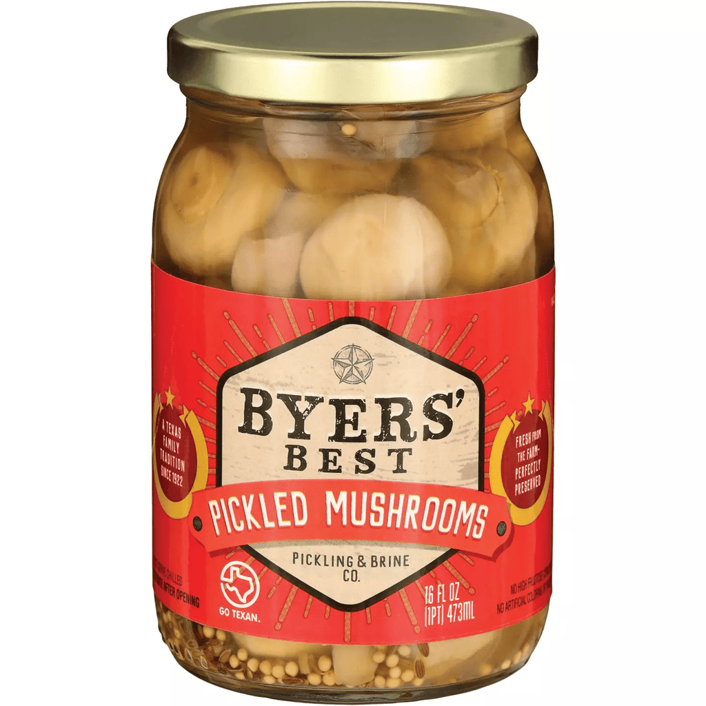 Pickled Mushrooms with Garlic and Spices 160z. Two (2) Glass Jars