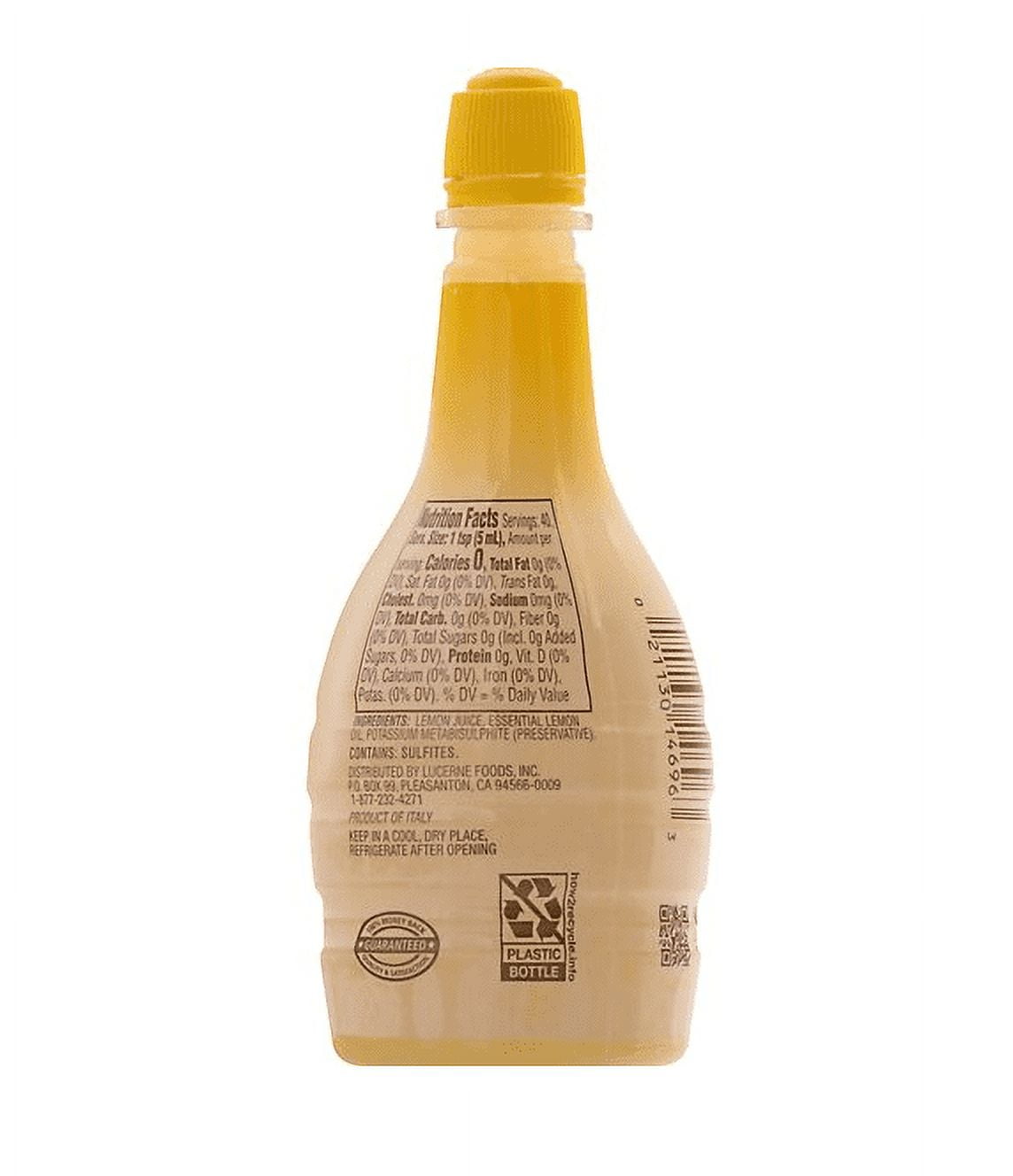 Sicilian Lemon Juice Not from Concentrate with Essentials Lemon Oil Six (6) Squeeze Bottle Net Wt. 6.76 Fl Oz (200mL)