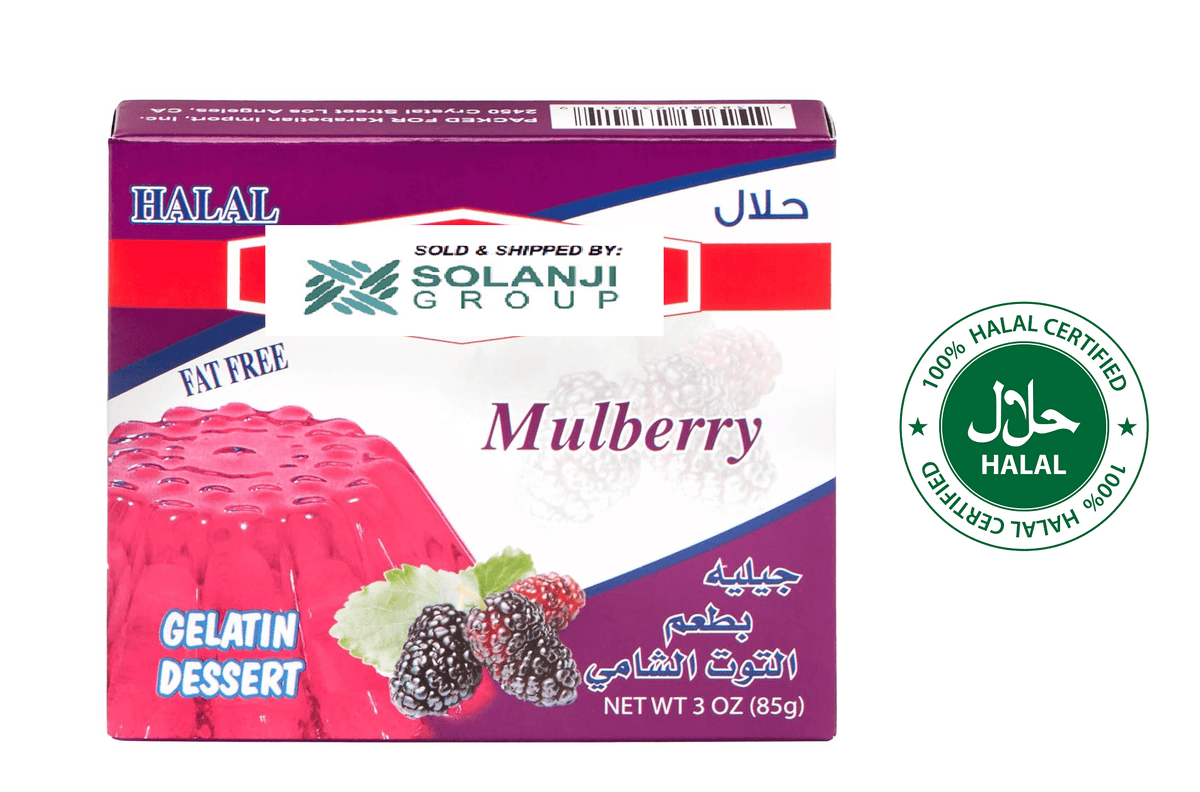 Mulberry Halal Gelatin Dessert Jell-O 3.oz each - Pack of 6 - جيليه التوت حلال