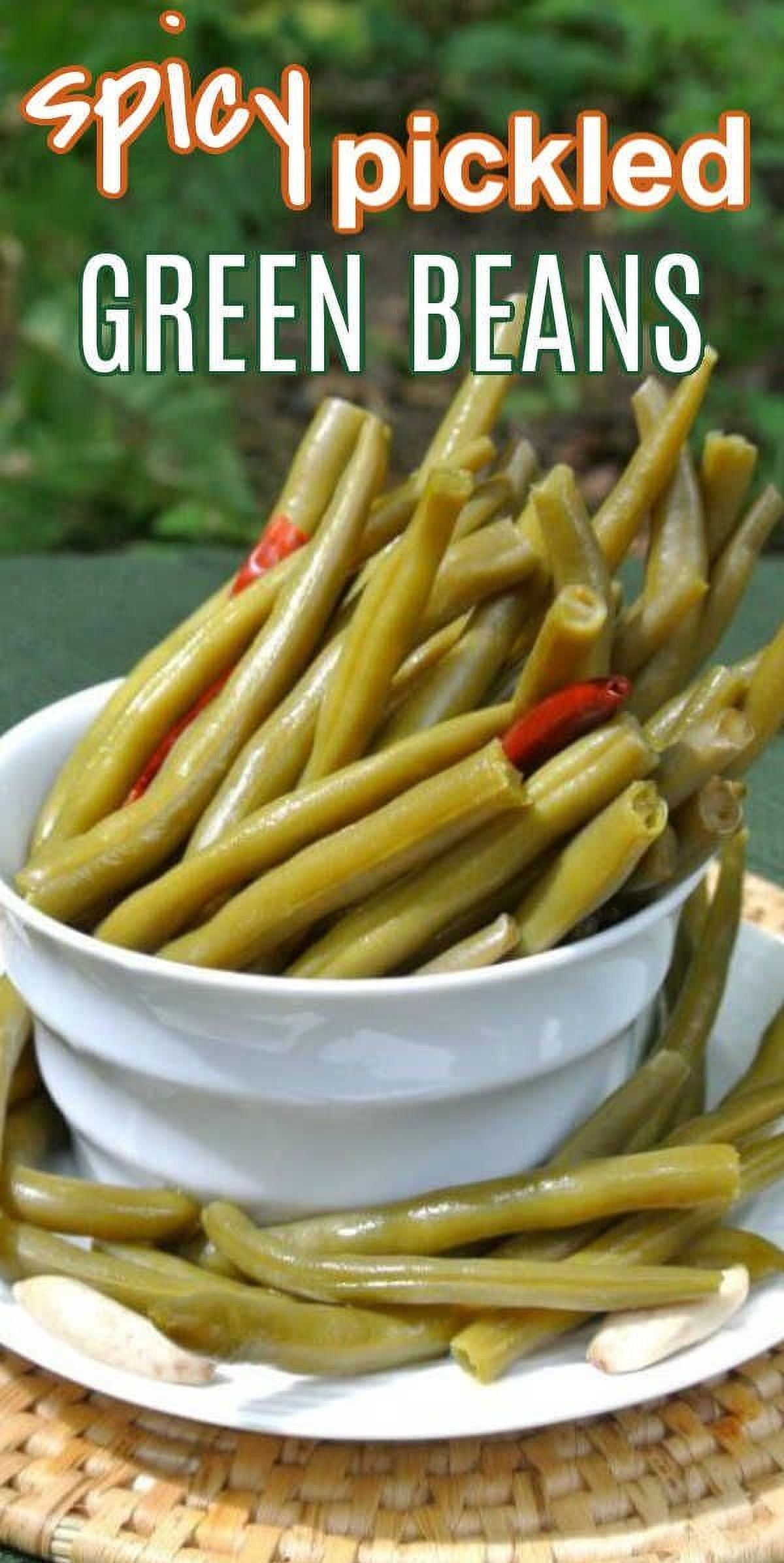 Mild Pickled Green Beans with Garlic and Spices - Four (4) 16oz (454g) Glass Jars