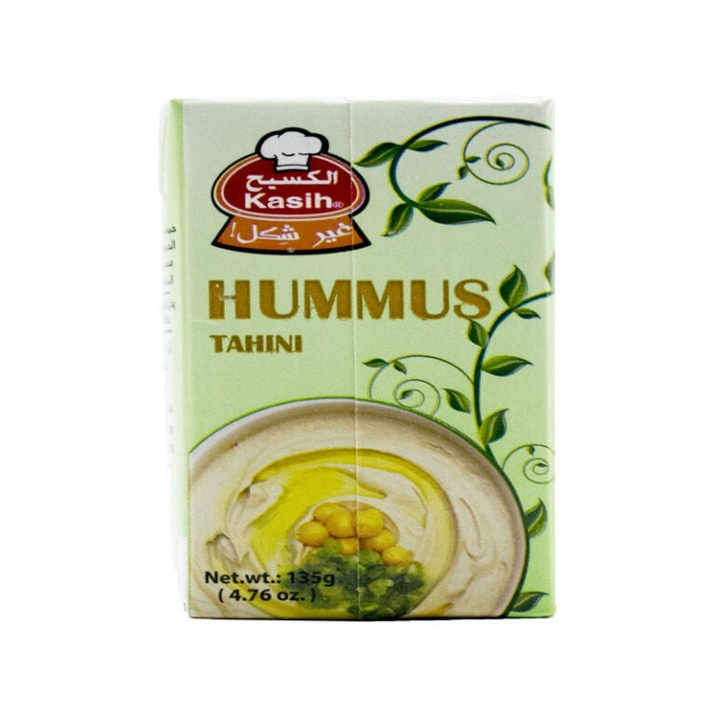 Hummus Kasih with Tahini Ready To Eat Mini Size 1 x 4 Mini Packets 135g/5oz each Mini Packet - حمص الكسيح بالطعمة الجديدة، جاهز للأكل