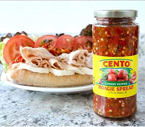 Cento Hot Cherry Peppers Hoagie Spread, Two Glass Jars, 12 Fl Oz, Gluten-Free, Vegetarian