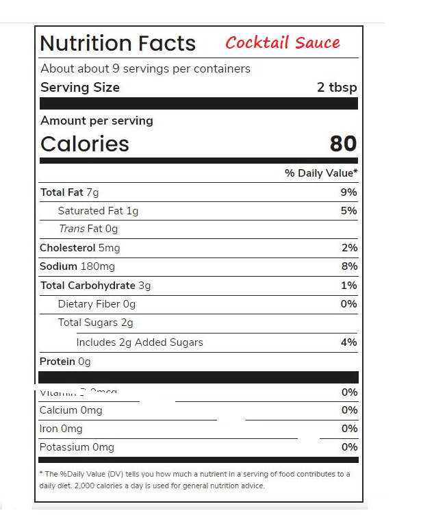 Cocktail Sauce Hot & Mild Combo Two (2) Bottles NT.WT. 10oz. (283g)