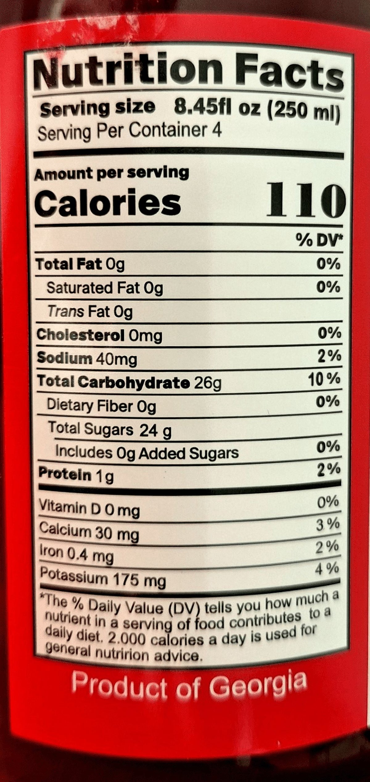 Raspberry Juice Net 33.8 fl.oz (1 Ltr.) - One Glass Bottle - High in Antioxidants
