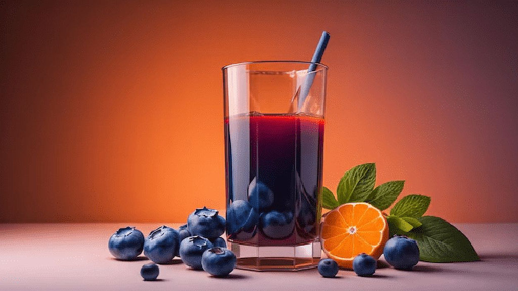 Blueberry Juice Net 33.8 fl.oz (1 Ltr.) - Two (2) Glass Bottles - High in Antioxidants