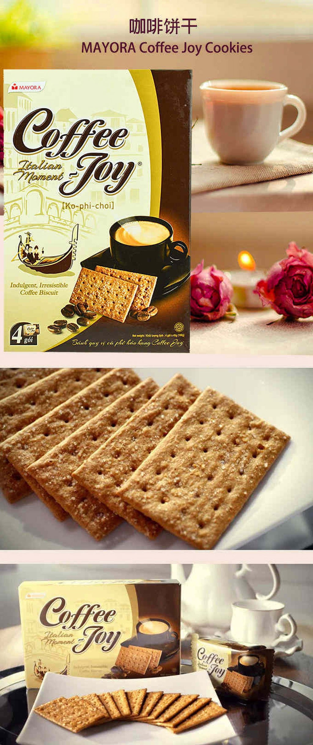 Coffee Joy Italian Moment Coffee Biscuit Six (6) Pack Net WT. 3.2oz (90g) ( HALAL)