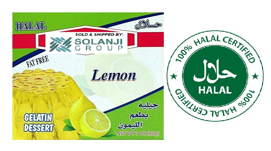 Lemon Halal Gelatin Dessert Jell-O 3.oz each - Pack of 6 - جيليه الليمون حلال