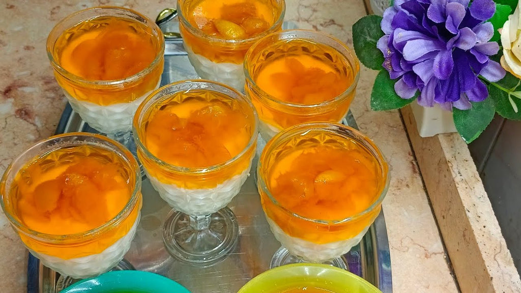 Apricot Halal Gelatin Dessert Jell-O  3.oz each - Pack of 6 - جيليه المشمش حلال