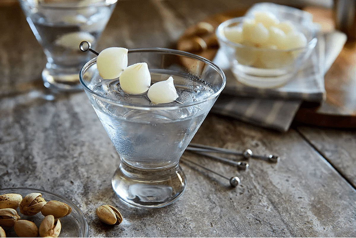 Imported Cocktail Onions Two (2) Small Glass Jars NT. WT. 3.2 oz. DR. NT.WT. 2.1 oz.