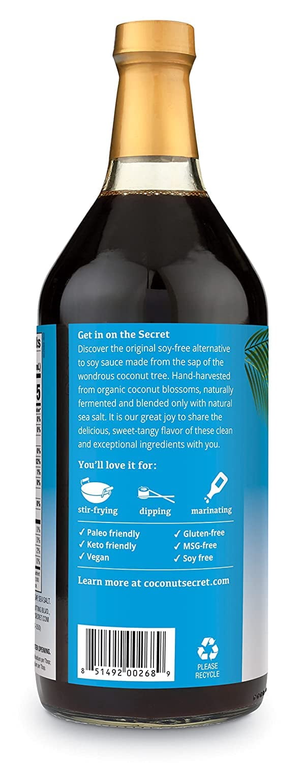 Organic Coconut Aminos Seasoning Sauce & Marinade, One (1) Glass Bottle NT.WT 32 Fl.Oz, (887mL)