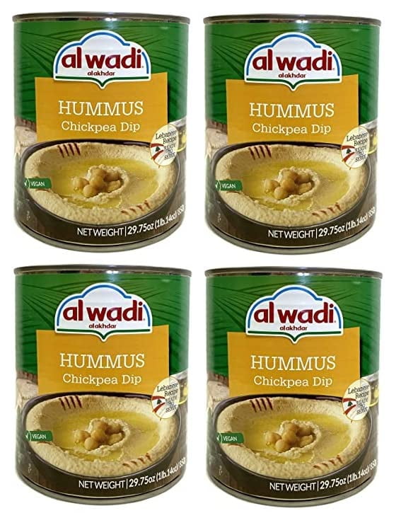 Al Wadi Chickpea Hummus Dip, Four Cans, 29.75 oz