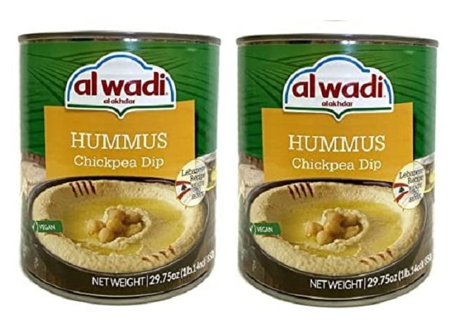 Al Wadi Hummus Chickpea with Tahini Dip Two (2) Cans Family Size 29.75 oz/1 Lb. 14oz.