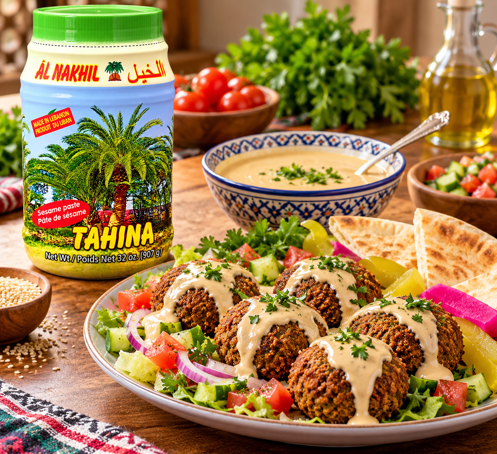 Al Nakhil Tahina Sesame Paste 100% All Natural, One (1) Plastic Jar 32 oz each