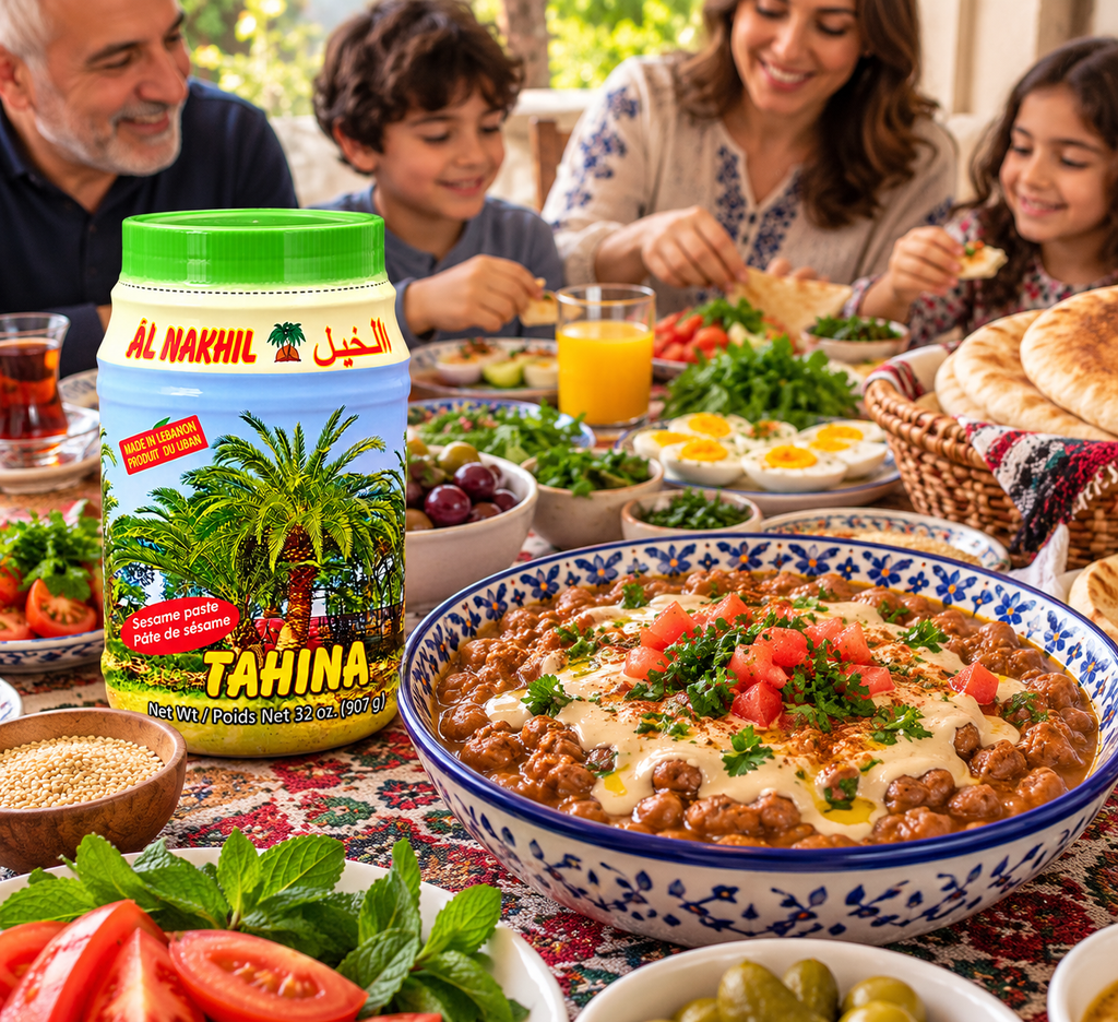 Al Nakhil Tahina Sesame Paste 100% All Natural, One (1) Plastic Jar 32 oz each