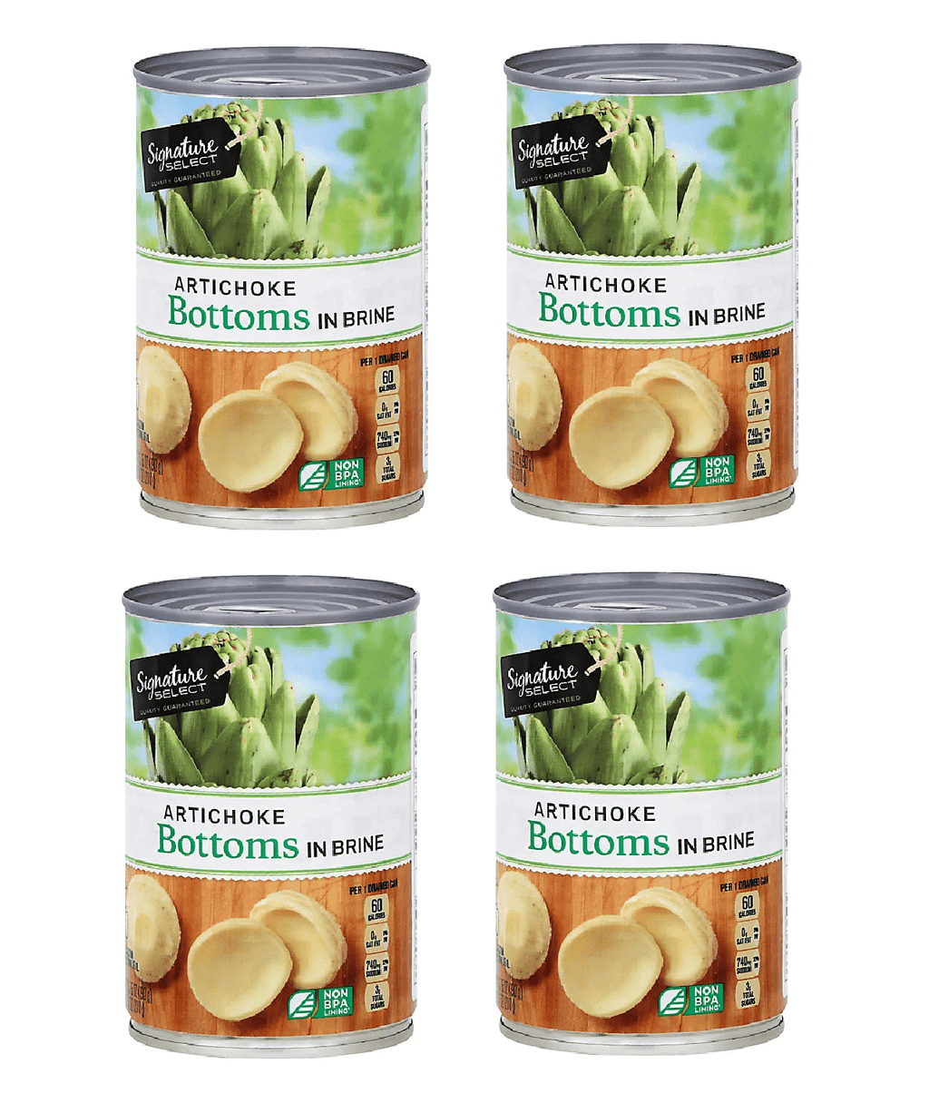 Artichokes Bottoms in Brine - Four (4) Cans 13.75 Oz, Dr. Wt: 7.4 oz (210g)