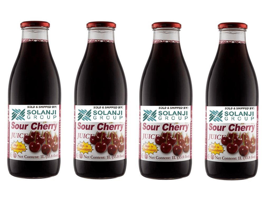 Cherry Juice Net 33.8 fl.oz (1 Ltr.) - Four (4) Glass Bottles - High in Antioxidants