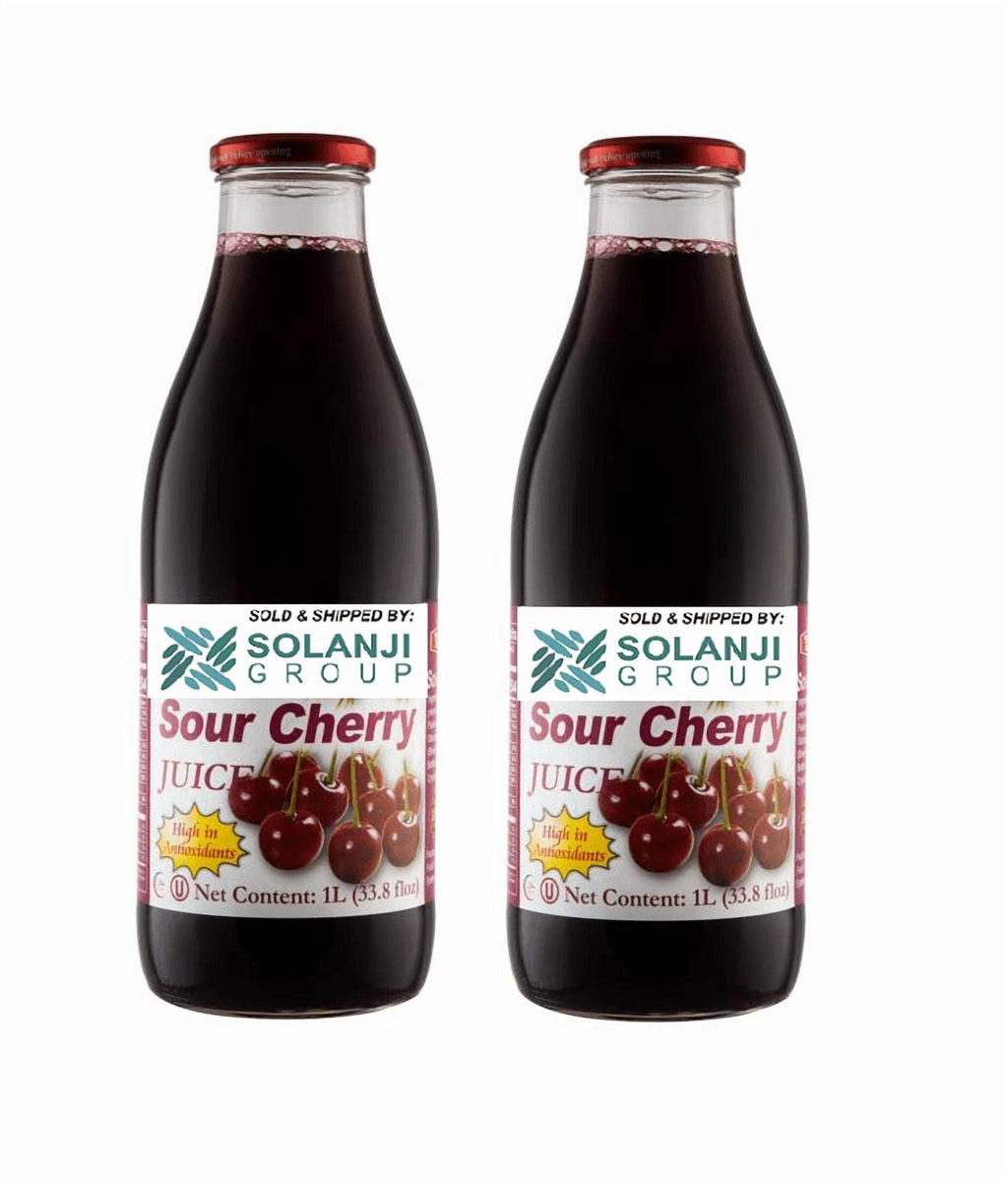 Cherry Juice Net 33.8 fl.oz (1 Ltr.) - Two (2) Glass Bottles - High in Antioxidants