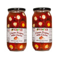 Cherry Red Peppers Stuffed with Cheese- - 2 Glass Jars Net Wt. 33.9oz. (960g)