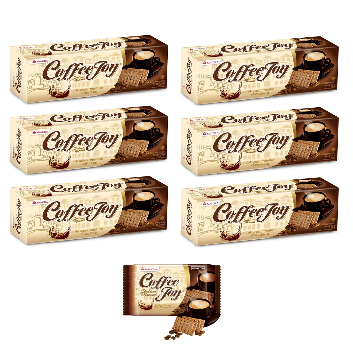 Coffee Joy Italian Moment Coffee Biscuit Six (6) Pack Net WT. 3.2oz (90g) ( HALAL)