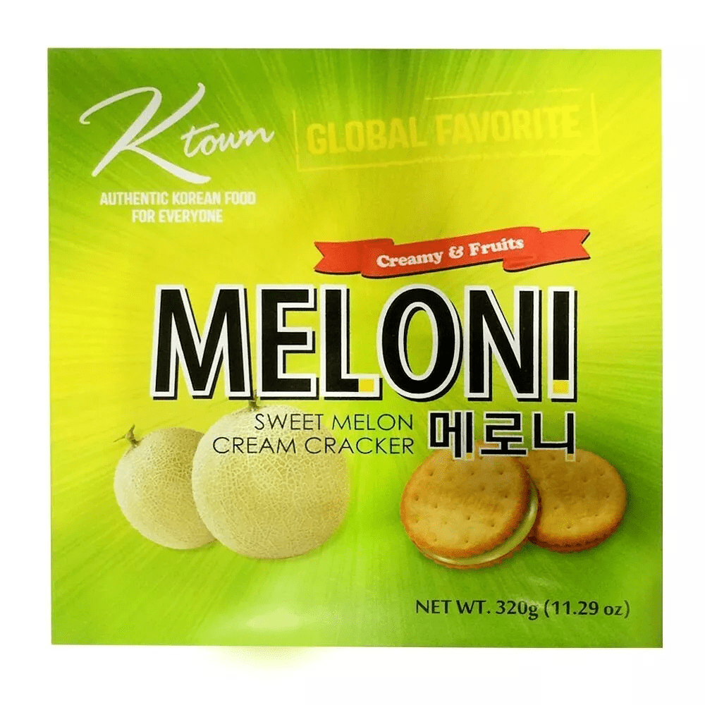 Creamy & Fruits MELONI Sweet Melon Cream Crackers 1 Pack 11.29 Oz. 320g.