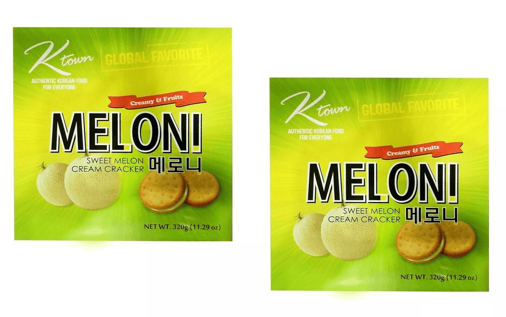 Creamy & Fruits MELONI Sweet Melon Cream Crackers 2 Pack 11.29 Oz. 320g.