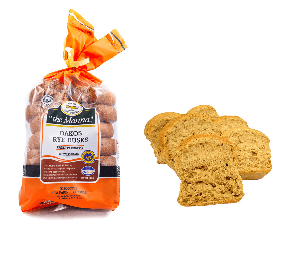 Dakos Wholegrain Rye Rusks 1 Bag Nt. Wt. 14.11oz/400g