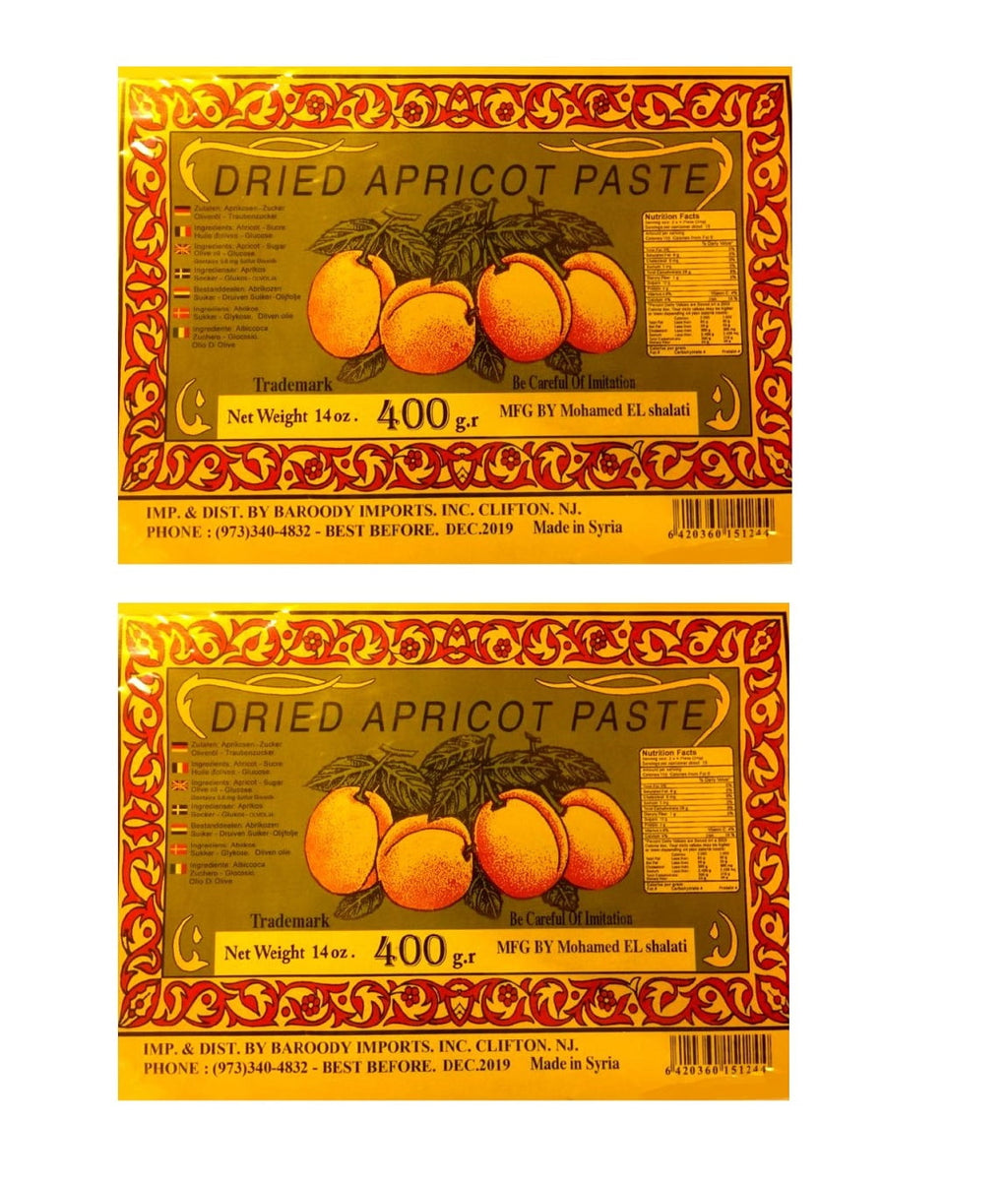 Dried Apricot Paste - 2 Packs - 14oz/400g - قمر الدين مصفى 400 غرام