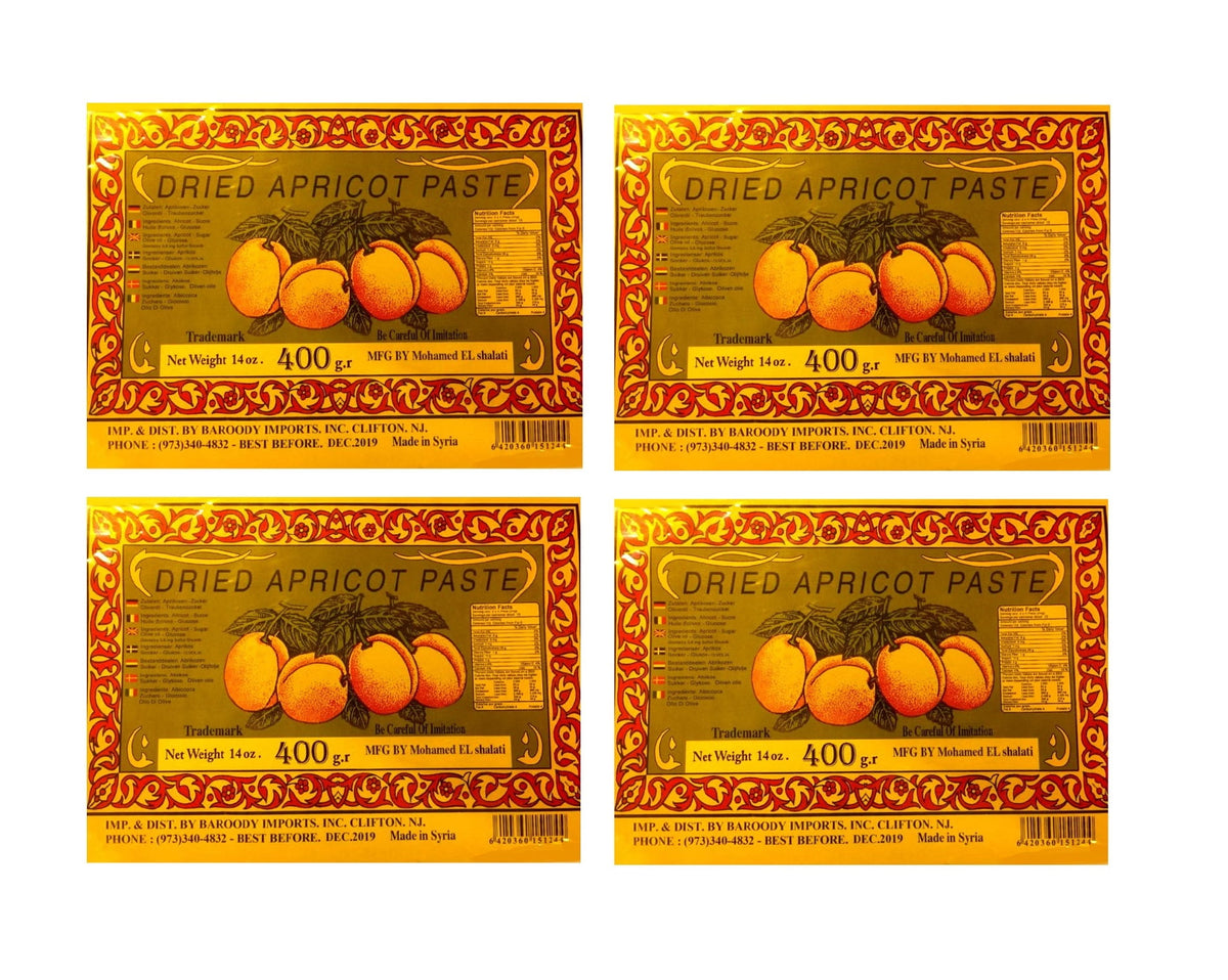 Dried Apricot Paste - 4 Packs - 14oz/400g - قمر الدين مصفى 400 غرام