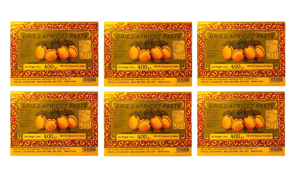 Dried Apricot Paste - 6 Packs - 14oz/400g - قمر الدين مصفى 400 غرام