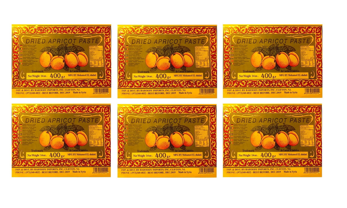 Dried Apricot Paste - 6 Packs - 14oz/400g - قمر الدين مصفى 400 غرام