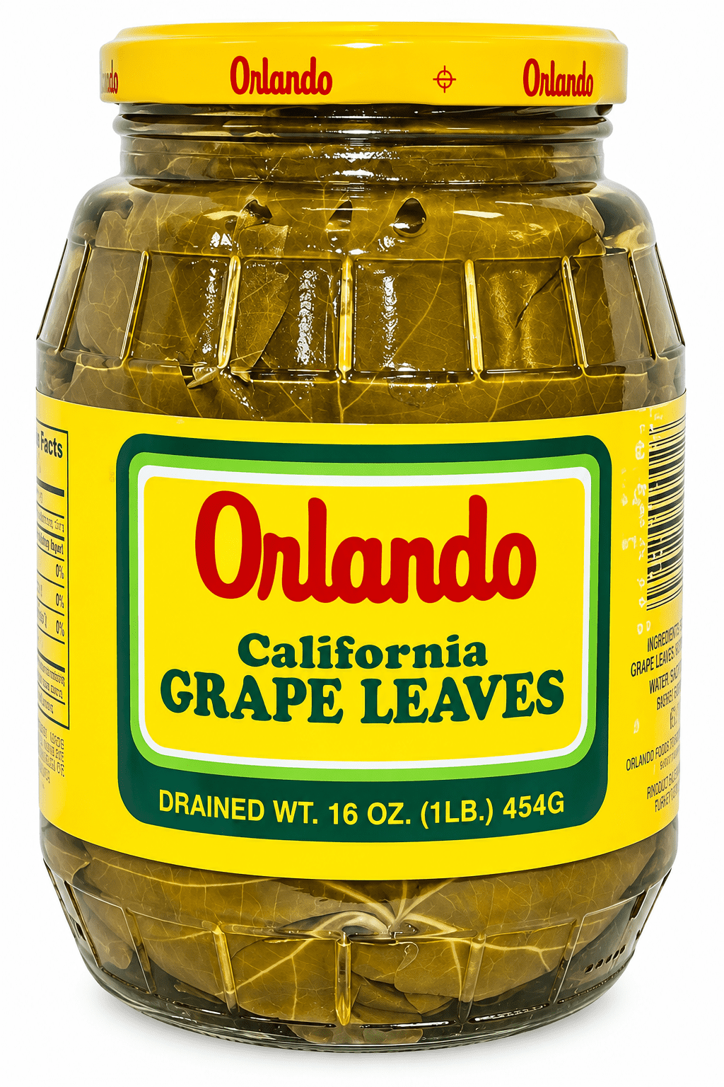 Grape Leaves, Orlando California Style, DR. WT.16 oz (454g) Pack of 1 Glass Jar
