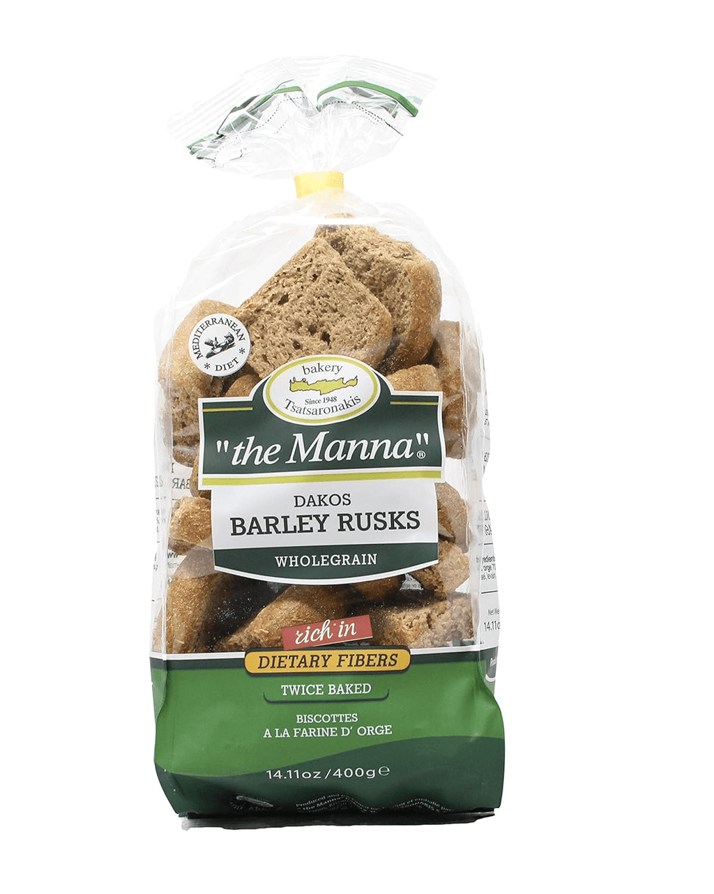 Greek Wholegrain Barley Rusks 1 Bag Nt. Wt. 21.16oz/600g