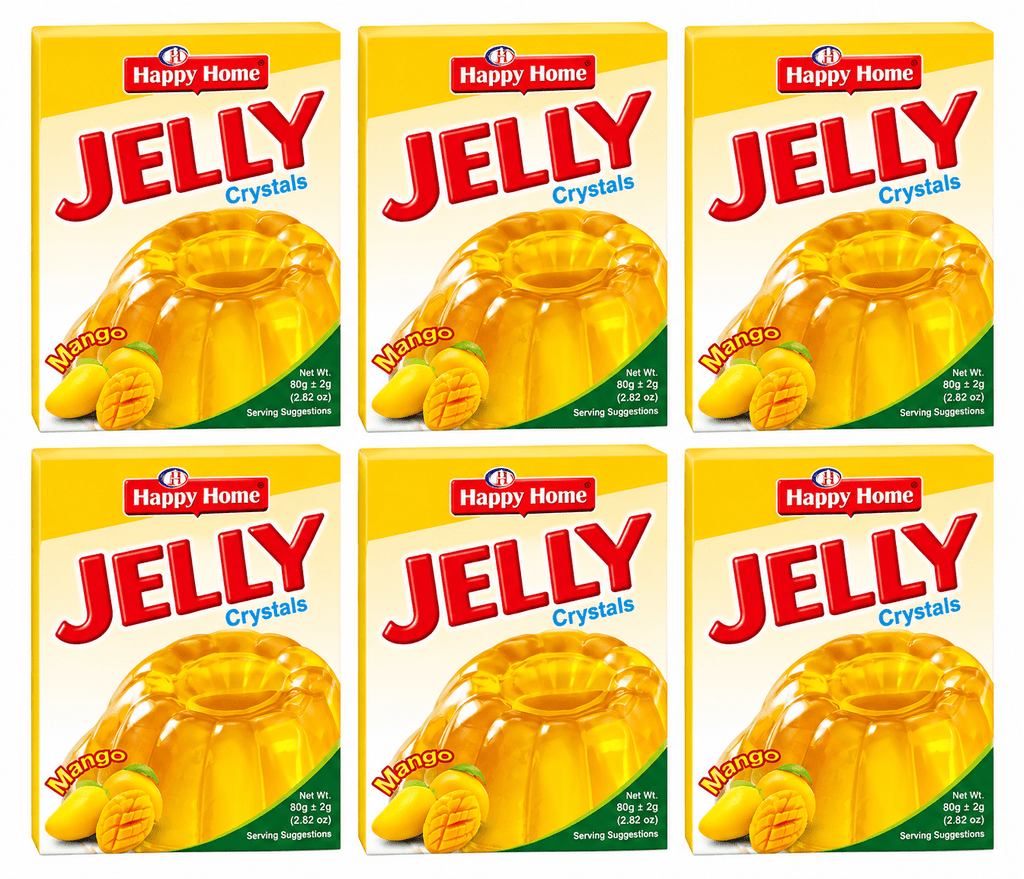 Happy Home Mango Halal Jelly Crystals, 80 g Boxes, 6-Pack