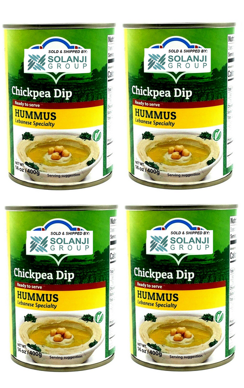 Hummus Chickpea with Tahini Dip Four (4) Cans 14oz. 400g each.