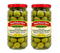 Italian Castelvetrano Whole Green Olives 2 Glass Jars DR. WT. 10 oz (283g)