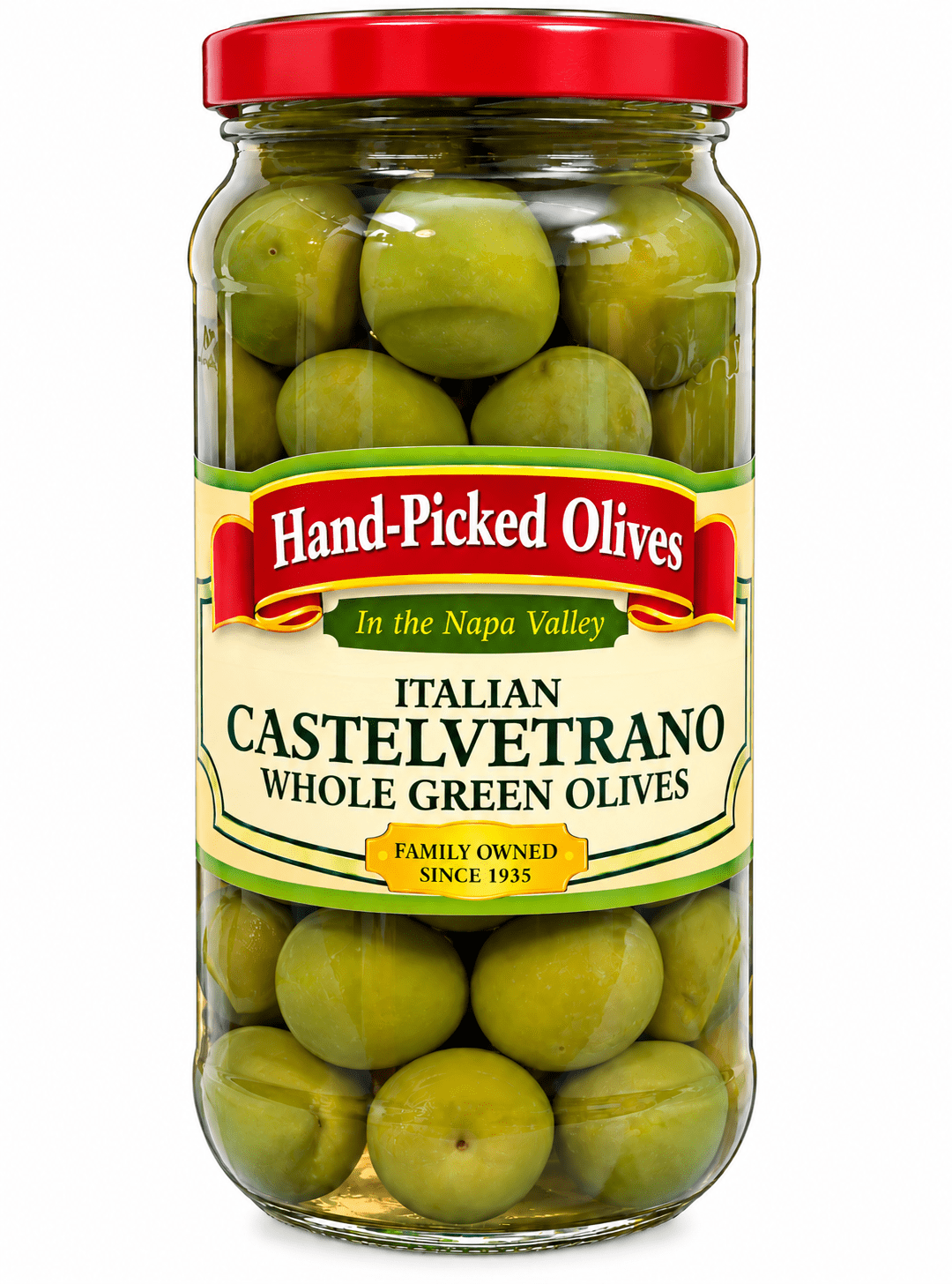 Italian Castelvetrano Whole Green Olives One Glass Jar DR. WT. 10 oz (283g)