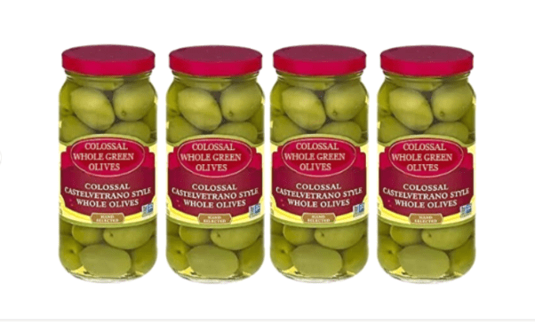 Italian Colossal Castelvetrano Style Whole Olives - 4 Glass Jars N.W. 10oz-283g