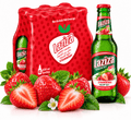 Laziza Strawberry Flavor Malt Beverage, One 6-Pack 11.2 Fl. oz. (330ml) Glass Bottles