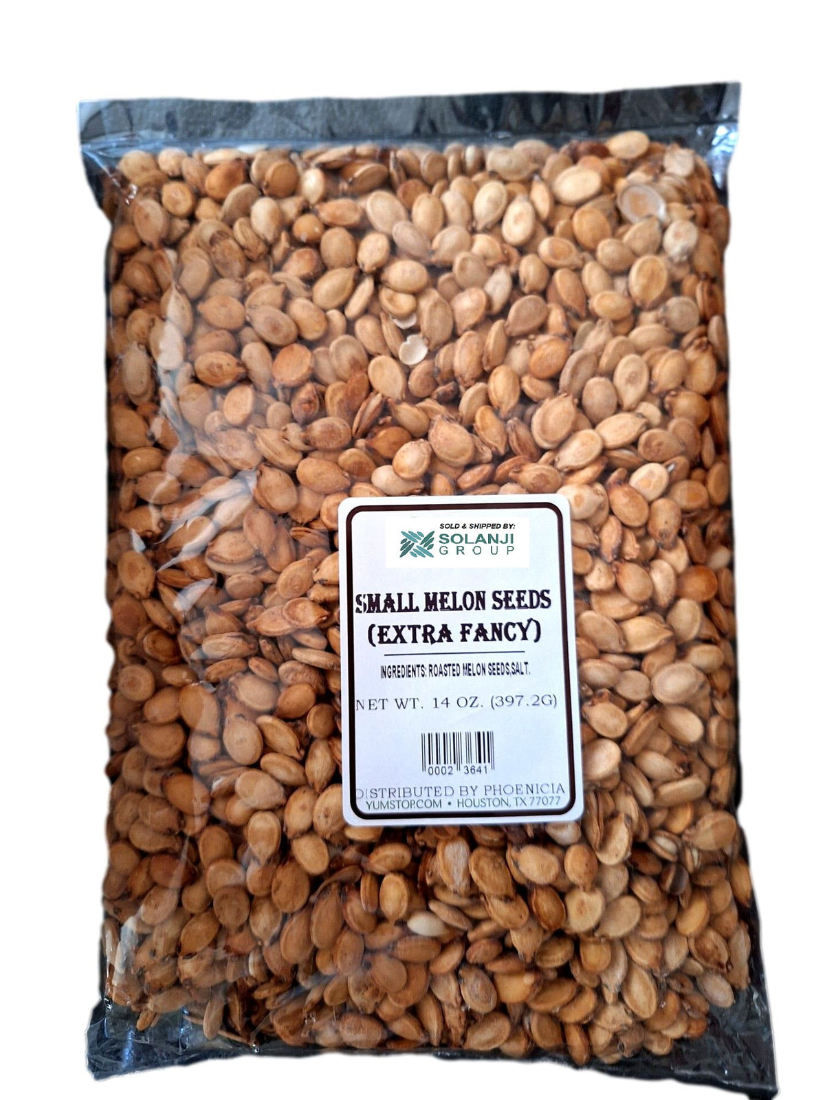 Melon Seeds Extra Fancy Roasted and Salted - One Bag NT.WT. 14oz. each.