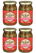 Mild Pickled Green Beans with Garlic and Spices - Four (4) 16oz (454g) Glass Jars