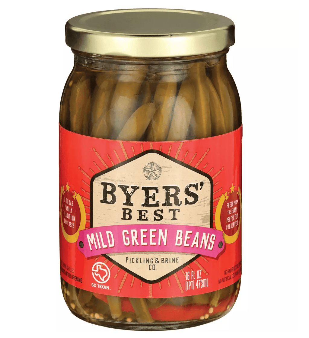Byer's Best Mild Pickled Green Beans with Garlic and Spices - 1 (16 oz) Glass Jar