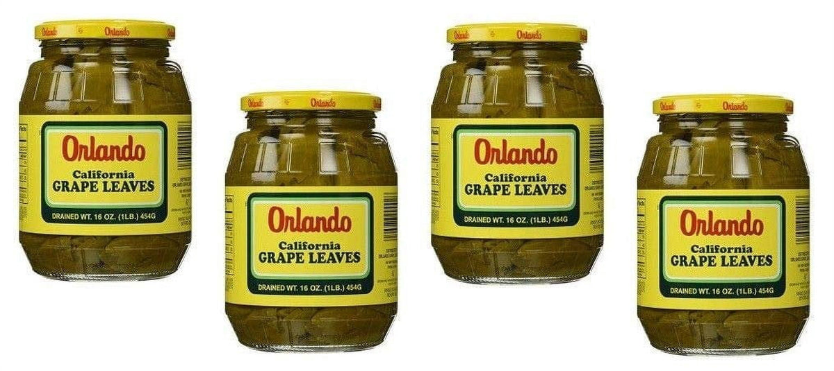 Grape Leaves, Orlando California Style, DR. WT.16 oz (454g) Pack of 4 Glass Jars